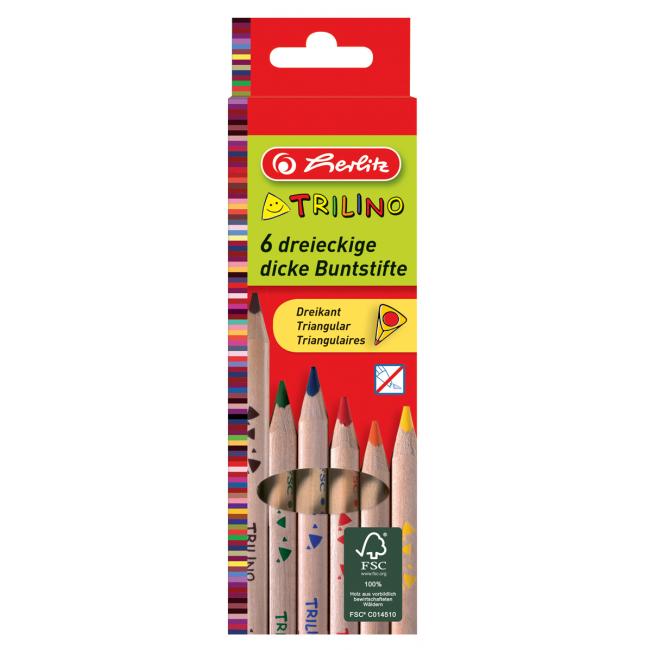 Barvičky Herlitz Trilino trojhranné 6 barev