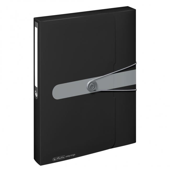 Plastový box s gumičkou Herlitz Easy Orga A4 PP černý