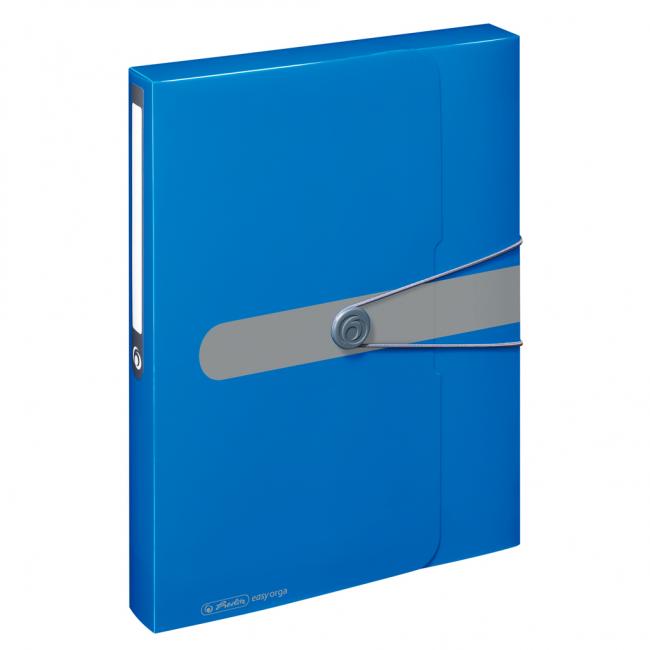 [HL206125] Plastový box s gumičkou Herlitz Easy Orga A4 PP modrý