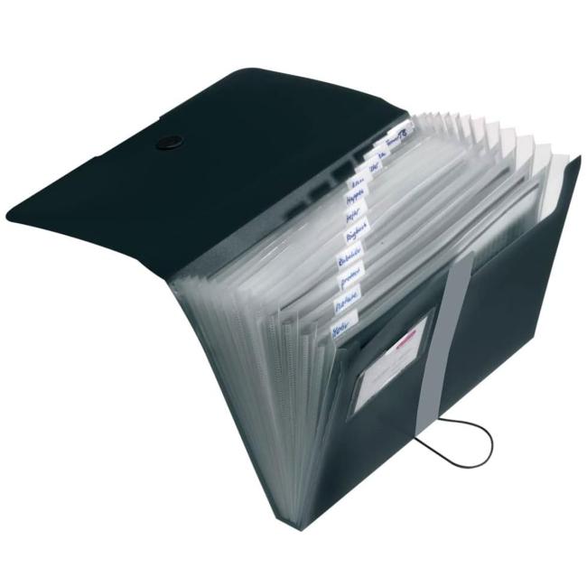 [HL208394] Aktovka plastová s přihrádkami Herlitz Easy Orga neprůhledná černá