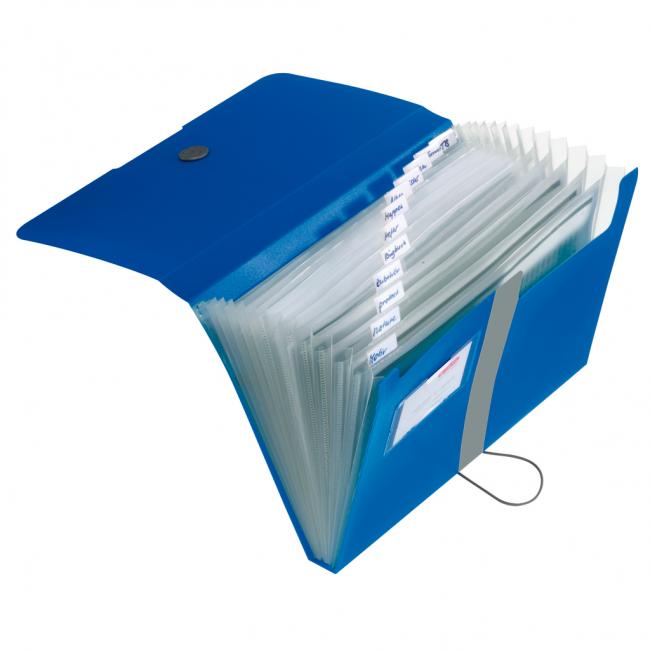 [HL208402] Aktovka plastová s přihrádkami Herlitz Easy Orga neprůhledná modrá