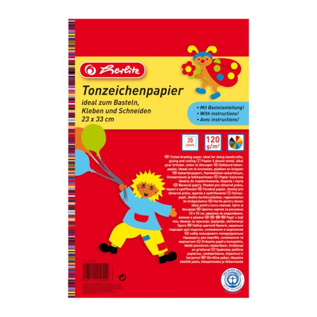 [HL229401] Barevný papír Herlitz 20 listů 33x23cm lep.blok 120g