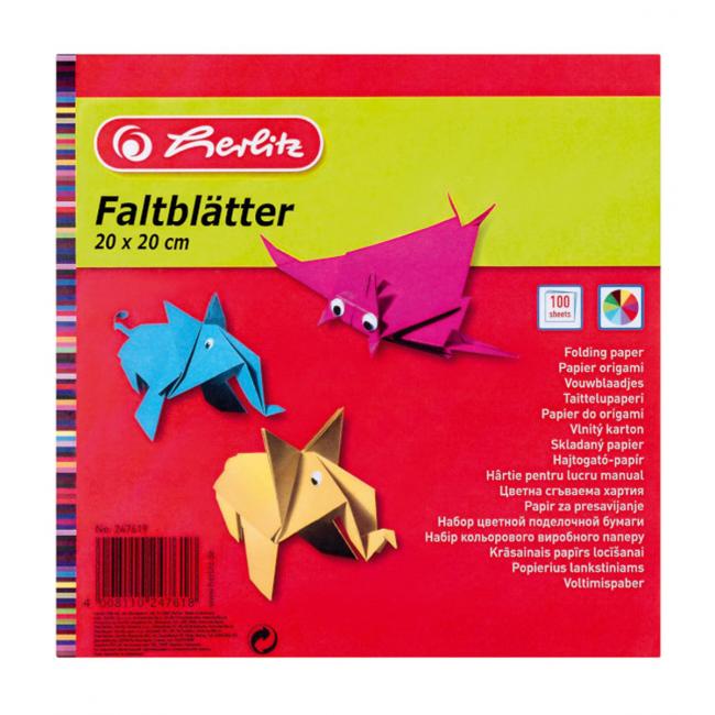 [HL247619] Barevný papír Herlitz 100 listů 10 barev 20x20cm 60g