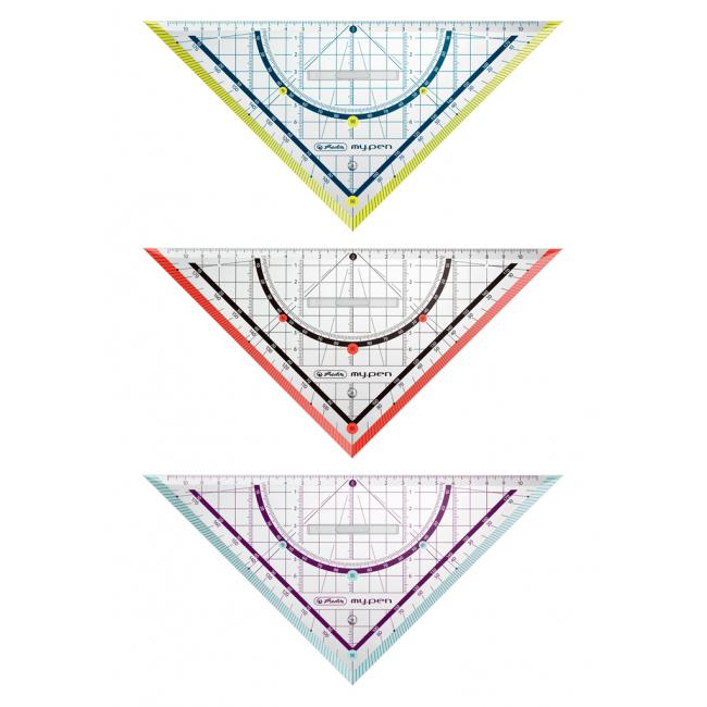 [HL367976] Trojúhelník s úhloměrem Herlitz my.pen mix barev