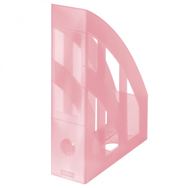[HL413291] Stojan na časopisy Herlitz transparentní rose