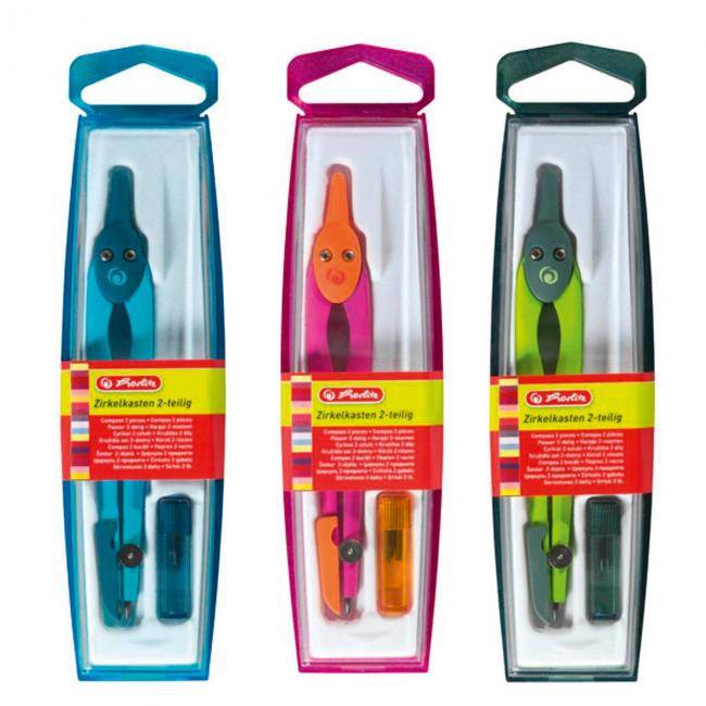 [HL710055] Kružítko Herlitz + náhradní tuhy, mix barev