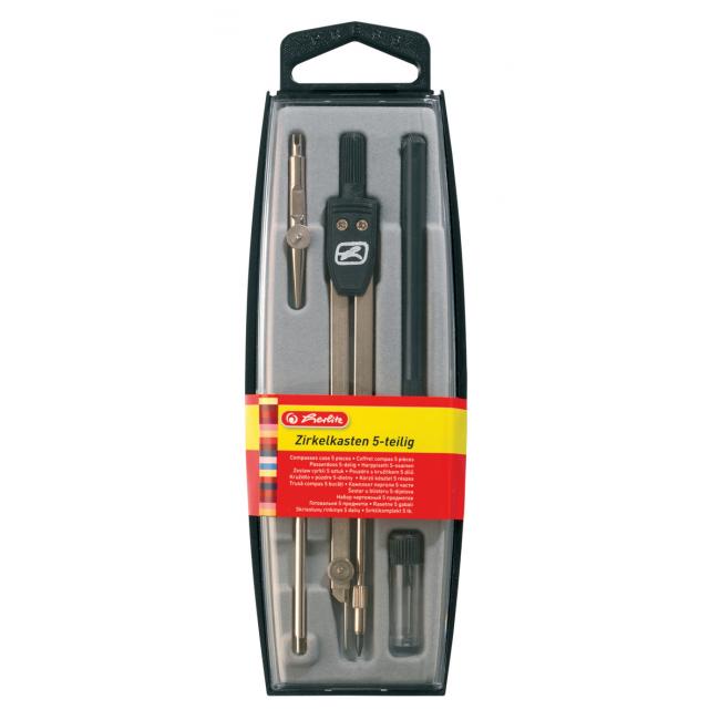 [HL710303] Rýsovací souprava Herlitz 5-dílná, černá