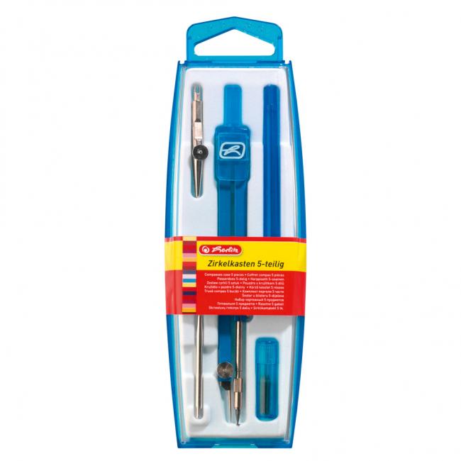 [HL710501] Kružítko souprava Herlitz 5 - dílná, mix barev