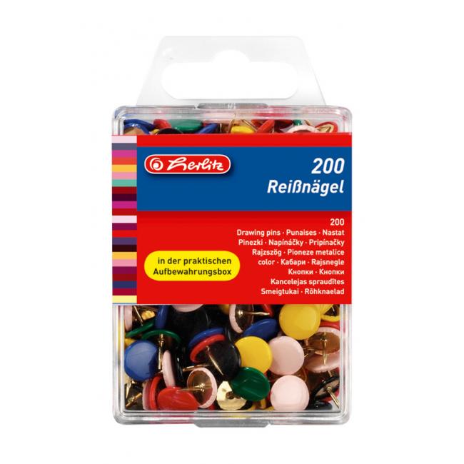 [HL770109] Připínáčky barevné Herlitz 200ks