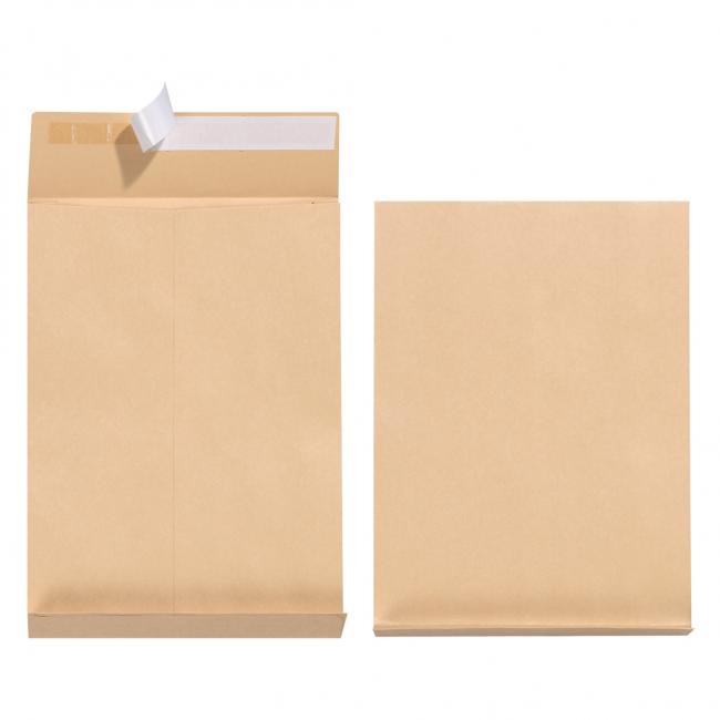 [HL797514] Taška B4 Herlitz s X dnem a odtrhávací páskou 250 x 353 mm 130g hnědá 5ks