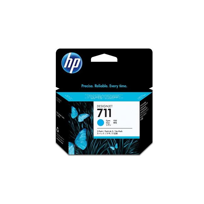 Inkoustová náplň HP CZ134A HP 711 cyan (3x29 ml) pro DesignJet T120/T520/T130/T530
