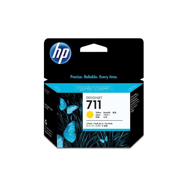 Inkoustová náplň HP CZ136A HP 711 yellow (3x29 ml) pro DesignJet T120/T520/T130/T530