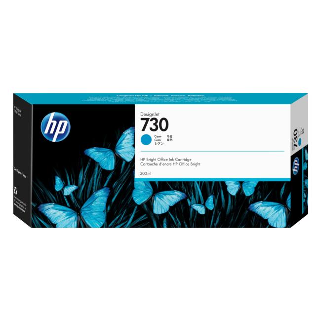 Inkoustová náplň HP P2V68A HP 730 cyan pro DesignJet T1600, T1700, T2600 (300 ml)