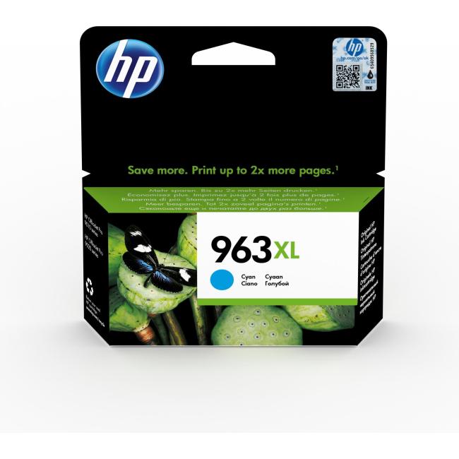 Inkoustová náplň HP 3JA27AE HP 963XL cyan XL (1.600 str.) pro OfficeJet Pro 9010/9010e/9012e