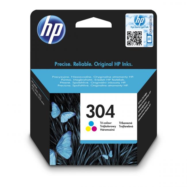 Inkoustová náplň HP N9K05AE HP 304 color (100 str.) pro DeskJet 2620/2630/3750/3760/3762