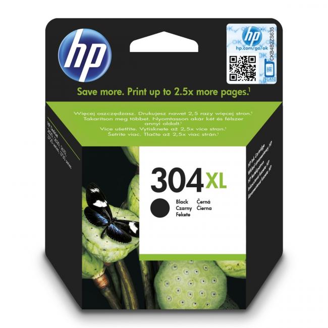 Inkoustová náplň HP N9K08AE HP 304XL černá XL (300 str.) pro DeskJet 2620/2630/3750/3760/3762