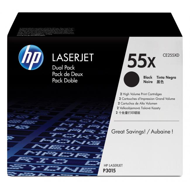 Toner HP CE255XD HP 55X dual pack black (2x13.000 str.) pro Enterprise P3015/LJ Pro M521/Enterprise M525