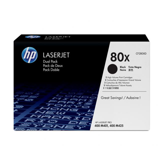 [HP002280] Toner HP CF280XD HP 80X dual pack black (2x6.900 str.) pro LaserJet Pro M401/M425