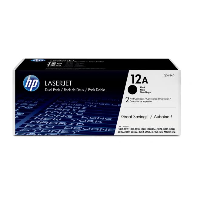Toner HP Q2612AD č.12A dual pack (2×2000 str.) pro LaserJet 1010/1020/3015/3020