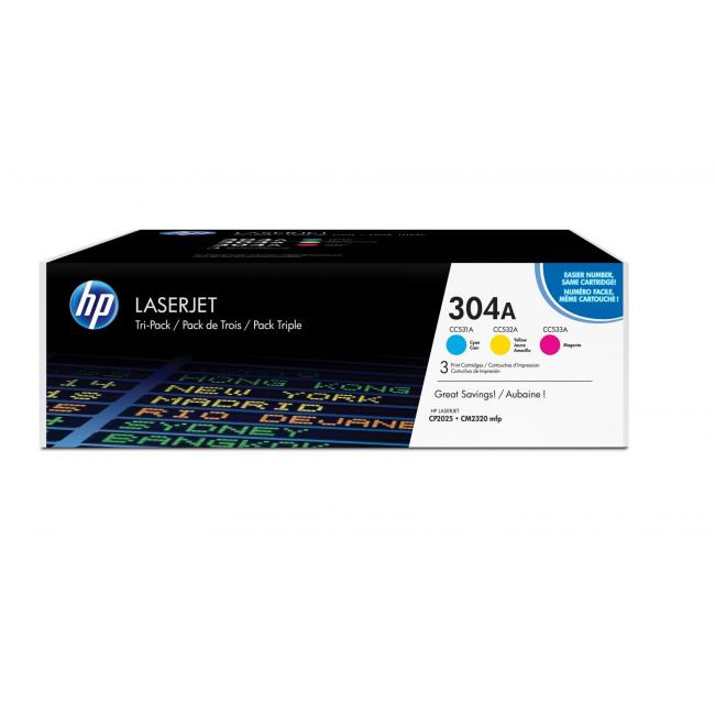 Sada tonerů CF372AM HP 304A (CC531A+CC532A+CC533A) pro CLJ CP2025/CM2320