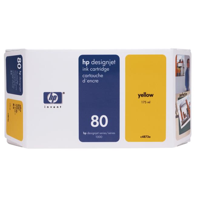 Inkoustová náplň HP C4873A HP 80 yellow (175 ml) pro Designjet 1000