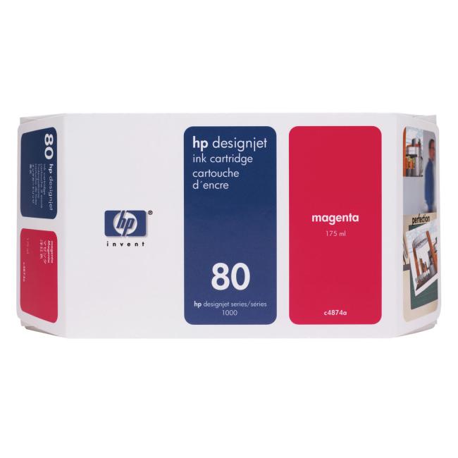 Inkoustová náplň HP C4874A HP 80 magenta (175 ml) pro Designjet 1000