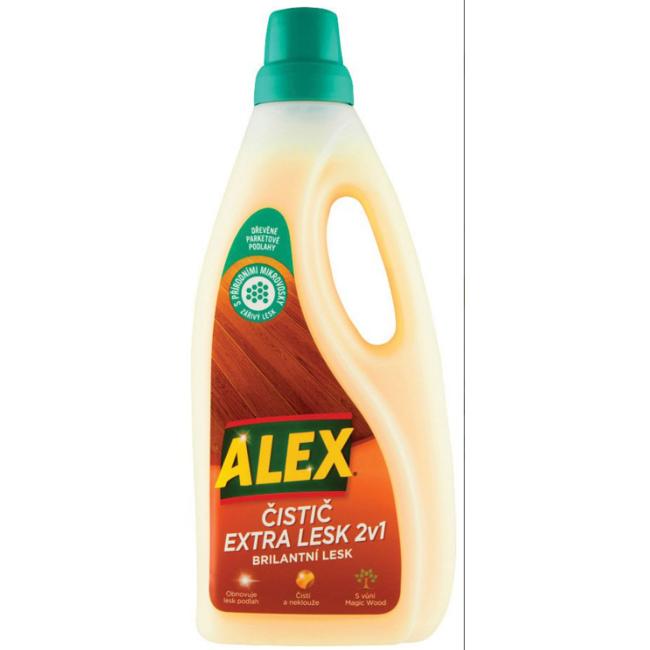 ALEX čistič extra lesk 2v1 na dřevo citrón 750 ml