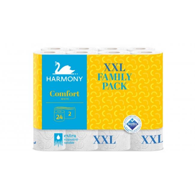 Toaletní papír 2-vrstvý Harmony Comfort bílý recykl 24 ks