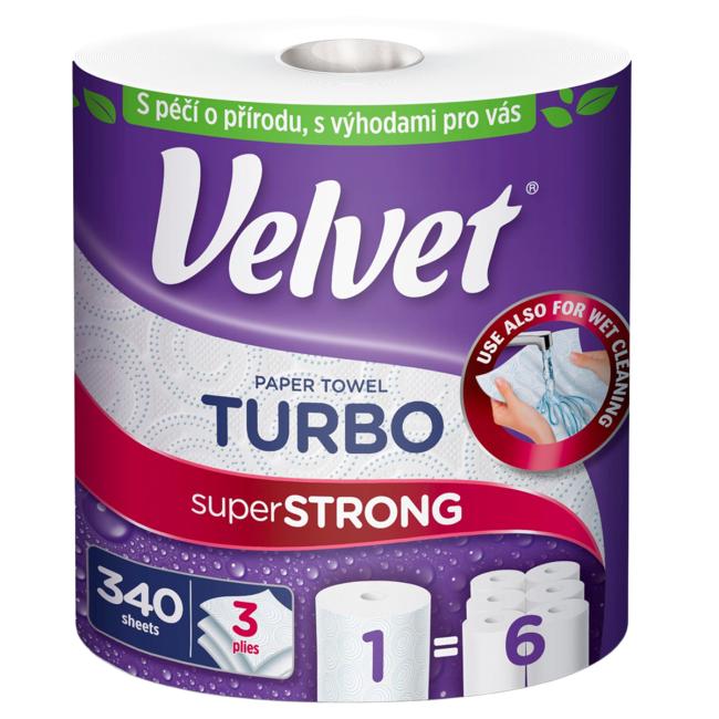Kuchyňské utěrky 3-vrstvé VELVET Turbo 1ks, 76m