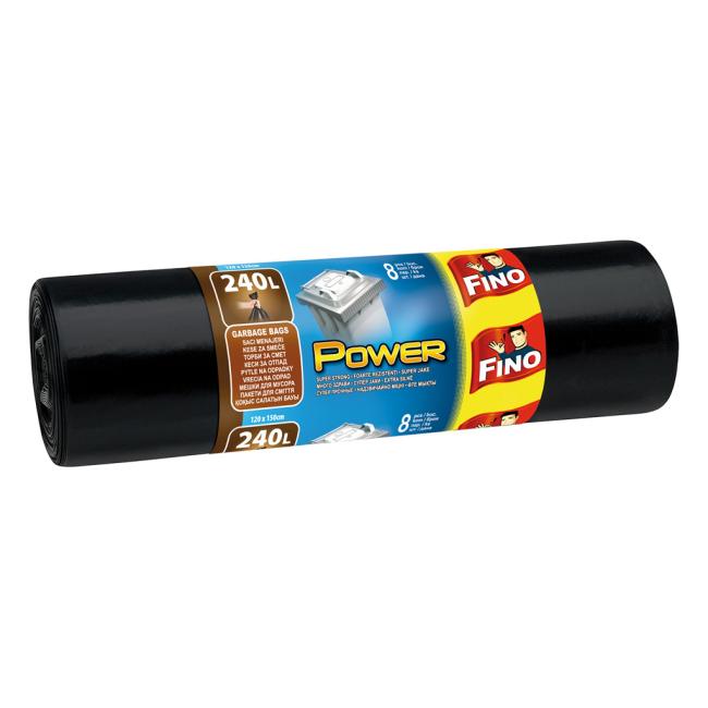 [HY004513] Pytle zavazovací FINO Power 240 ℓ, 45 mic., 120 x 150 cm, černé (8 ks)