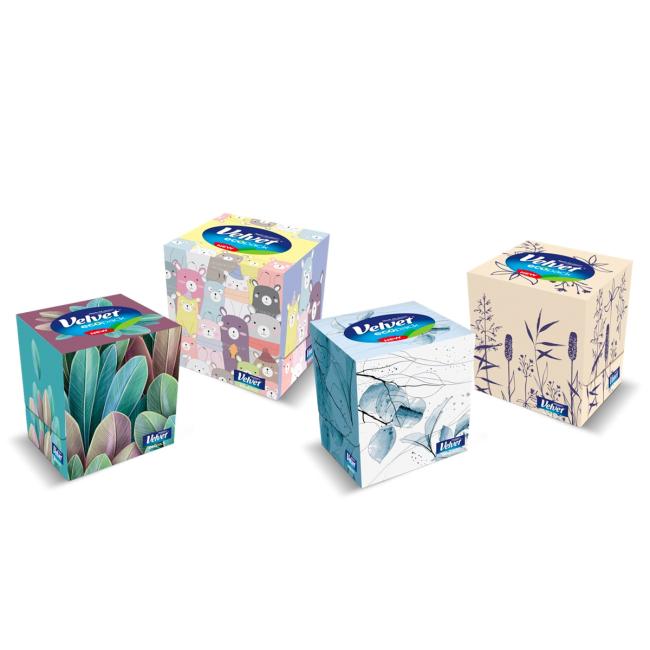 [HY004901] Kosmetické utěrky 3-vrstvé VELVET Cube 56ks