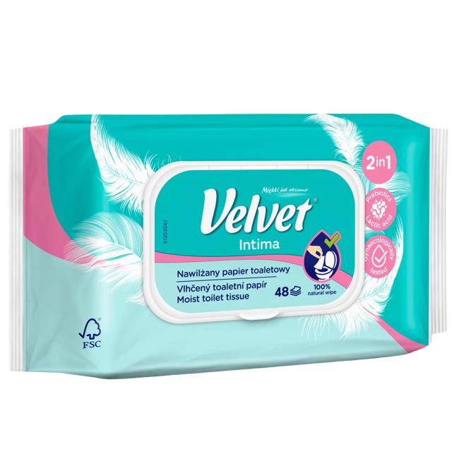 Vlhčený toaletní papír VELVET Intima 48ks