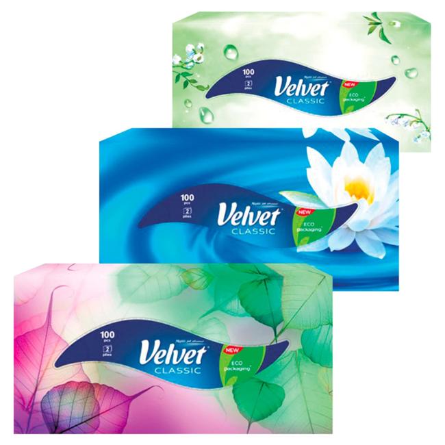 Kosmetické utěrky 2-vrstvé VELVET Classic 100ks