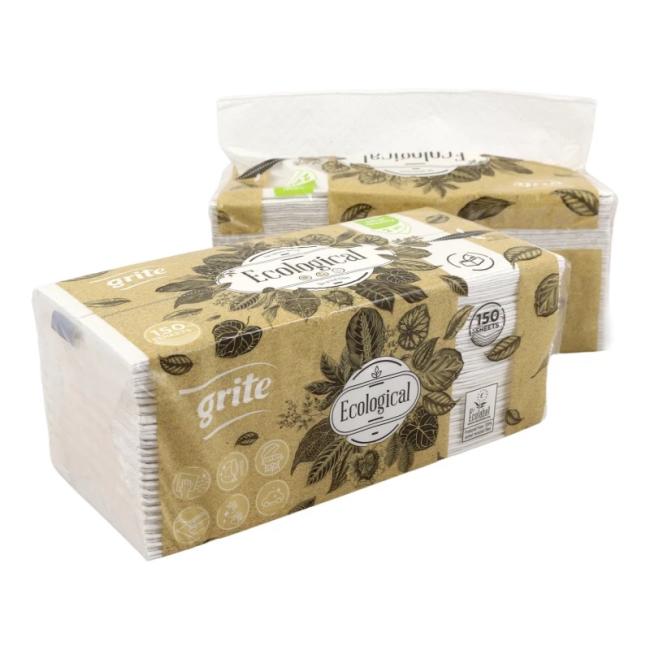 [HY009909] Papírové utěrky skládané ZZ 2-vrstvé ECOLOGICAL 150ks