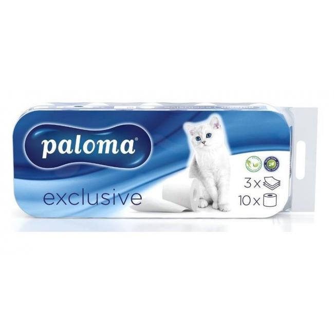 Toaletní papír 3-vrstvý PALOMA EXCLUSIV bílý 10 ks