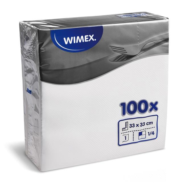 [HY022000] Papírové ubrousky 1-vrstvé 33 x 33cm bílé (100 ks)