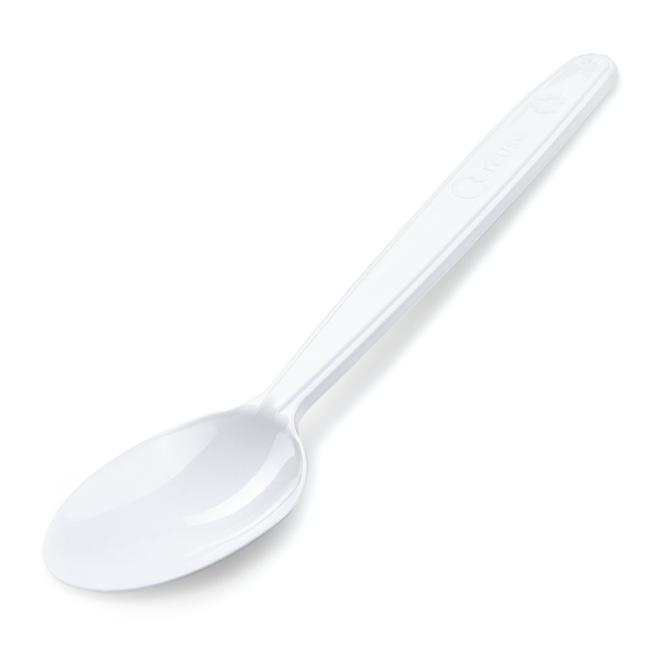 Lžíce plastové znovu použitelné bílé 18,5 cm (50 ks)