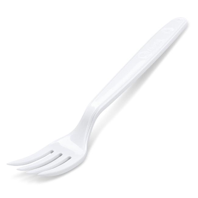 Vidličky plastové znovu použitelné bílé 18,5 cm (50 ks)