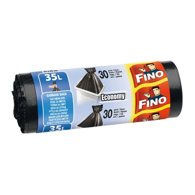 [HY022279] Pytle zavazovací FINO Economy 35ℓ, 8 mic., 49 x 60 cm, černé (30 ks)