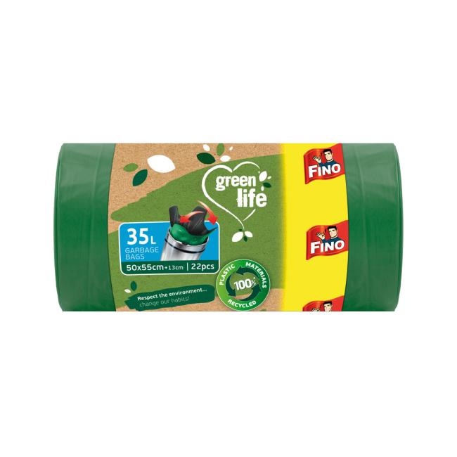 Pytle zavazovací FINO Green Life Easy 35ℓ, 22 mic., 50 x 55 cm (22 ks)