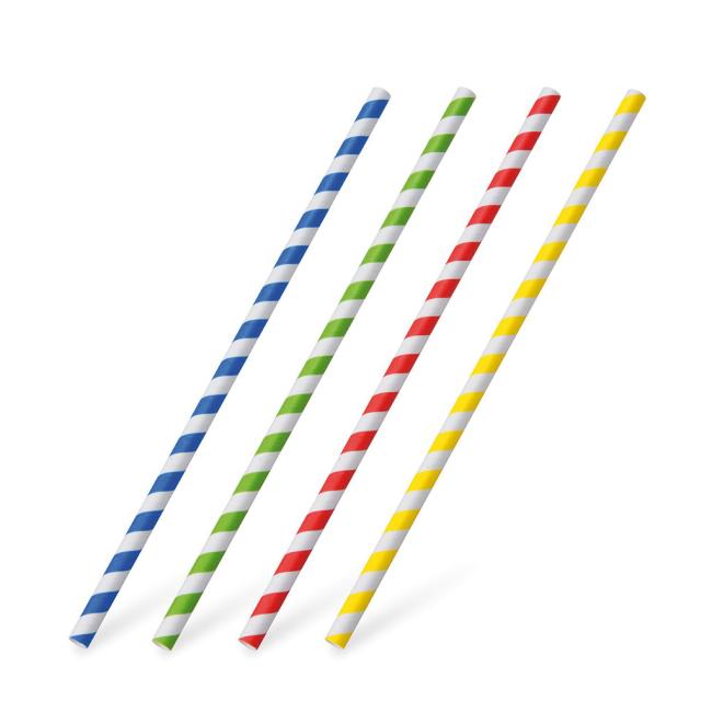 [HY040806] Slámky papírové spirály barevný mix 6 mm x 20 cm (25 ks)