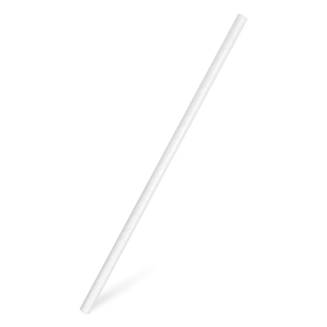 [HY040900] Slámky papírové bílé 'JUMBO' 8 mm x 25 cm (100 ks)