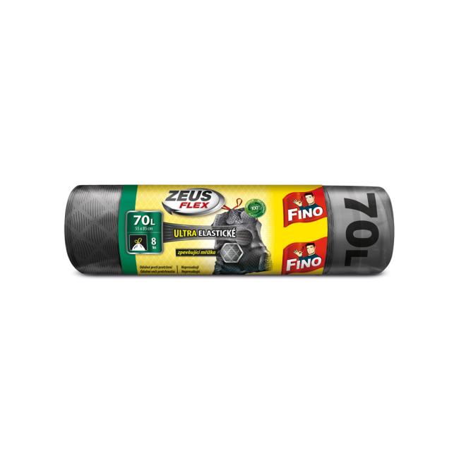 [HY045089] Pytle zatahovací FINO Zeus FLEX 70ℓ, 35 mic., 55 x 85 cm, stříbrné (8 ks)