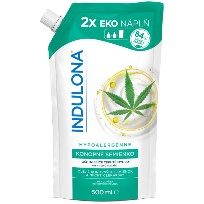 Tekuté mýdlo INDULONA náhradní náplň 500 ml Konopné semínko