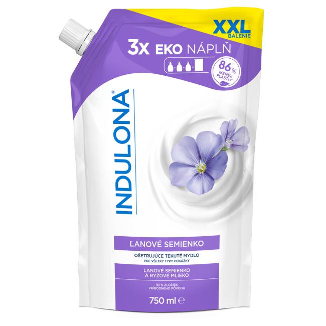 Tekuté mýdlo INDULONA náhradní náplň 750 ml Lněné semínko