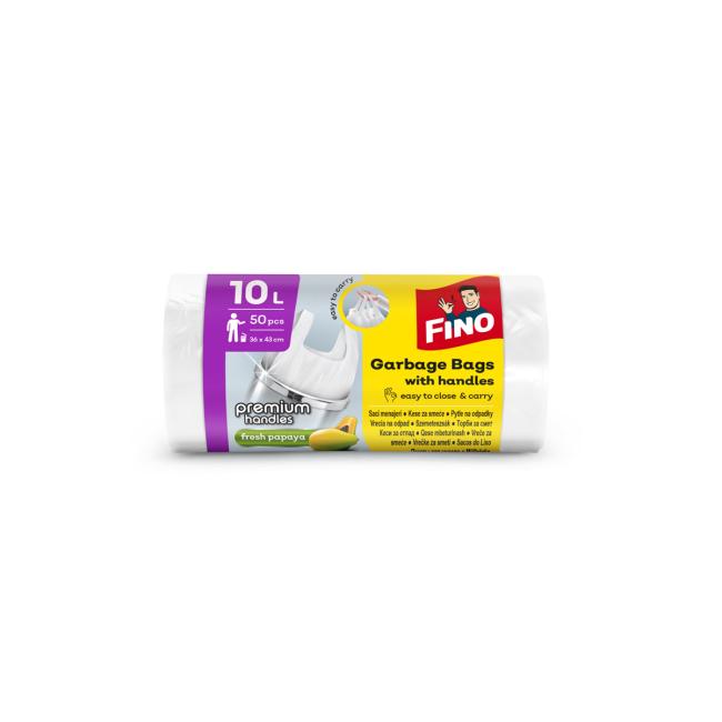 [HY058728] Pytle zavazovací s ušima FINO Premium aromatic 10ℓ, 6 mic., 36 x 44 cm, bílé (50 ks)