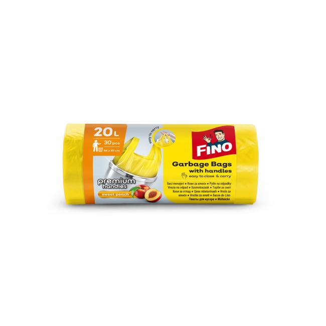 [HY058730] Pytle zavazovací s ušima FINO Premium aromatic 20 ℓ, 7 mic., 44 x 50 cm, žluté (30 ks)