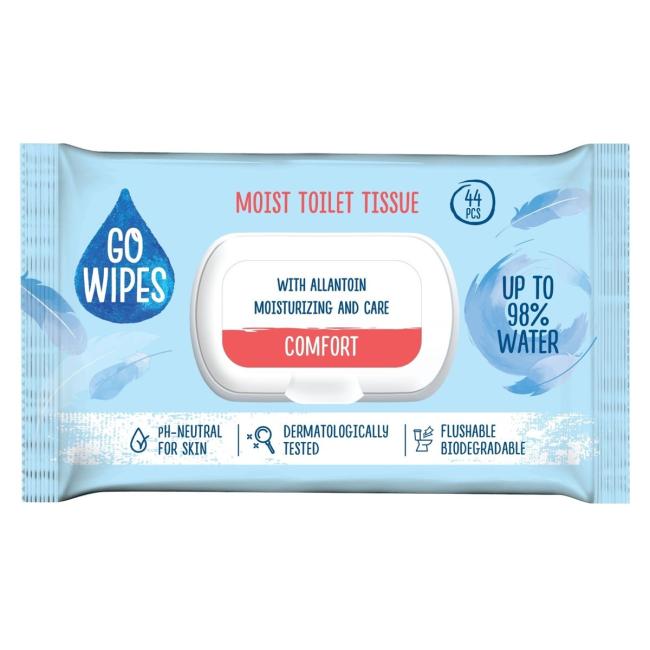 Vlhčený toaletní papír Comfort, s alantoinem se zklidňujícím účinkem 44ks