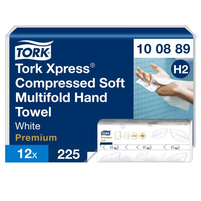 [HY100889] Papírové utěrky skládané ZZ 2-vrstv. TORK Xpress Multifold jemné H2 (12 bal. x 225 útrž.)