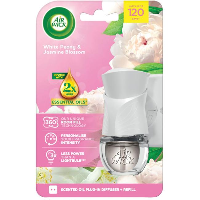 [HY101674] Air Wick elektrický osvěžovač + náplň 19 ml Bílé květy Pivoňka